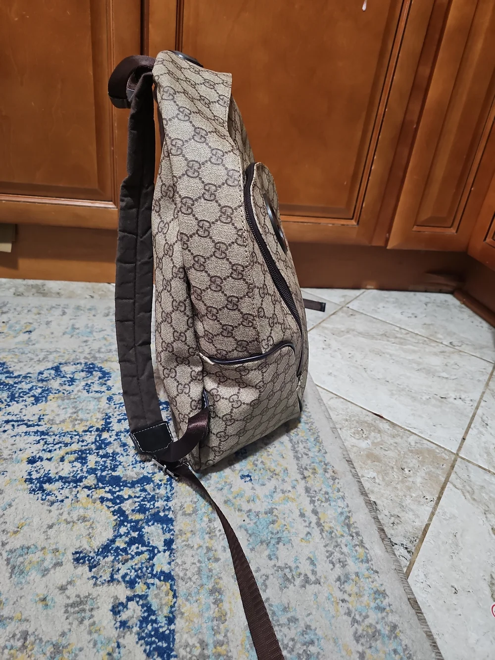 Gucci Beige/Brown GG Supreme Canvas Interlocking G Backpack